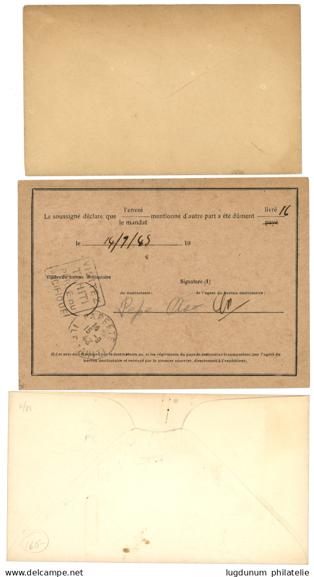 TAHITI : 1937/43 Lot 3 Lettres (COCOANUT PLANTATION, 1943 AVIS RECEPTION, PICTCAIRN ISLAND). TB. - Autres & Non Classés