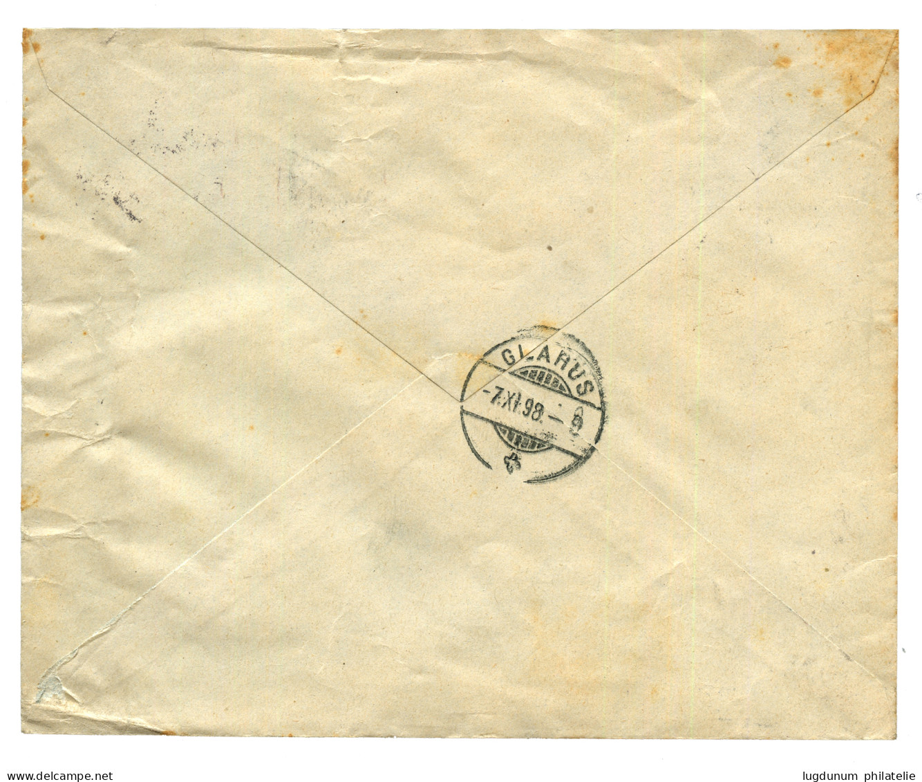 ADRIANOPEL : 1893 20p On 5K (x2) Canc. ADRIANOPEL On Commercial Envelope To SWITZERLAND. Vvf. - Levant Autrichien