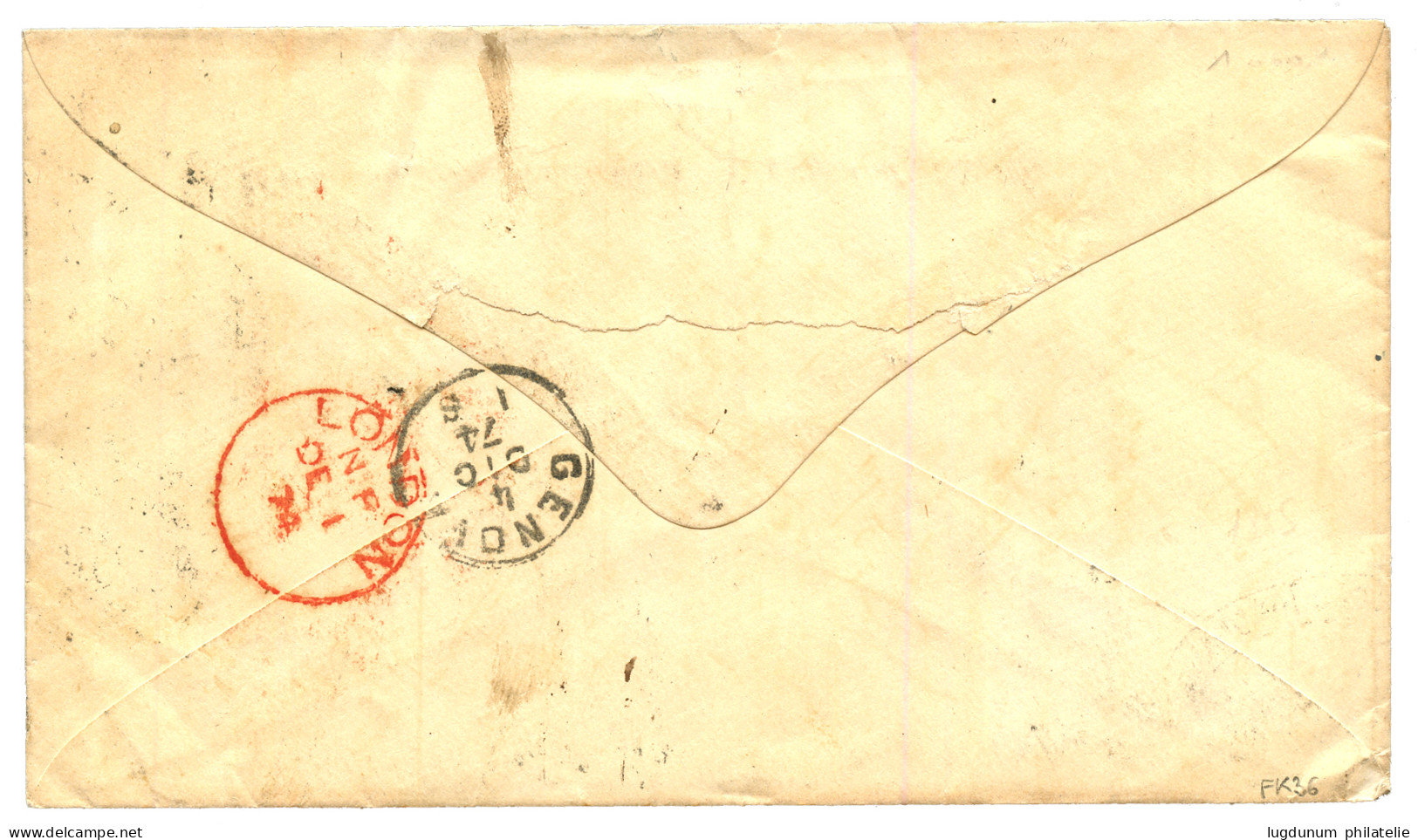 BRAZIL : 1874 DON PEDRO 200R Canc. On Envelope To GENOVA (ITALY) Taxed On Arrival With 30c + 40c(x2). Vvf. - Altri & Non Classificati