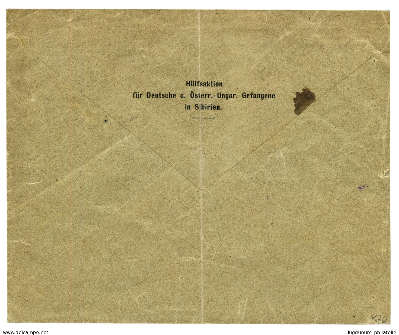1915 20c On 40pf Canc. TIENTSIN On Printed Envelope SERVICE DES PRISONNIERS DE GUERRE Sent REGISTERED To AUSTRIA. Vf. - Chine (bureaux)