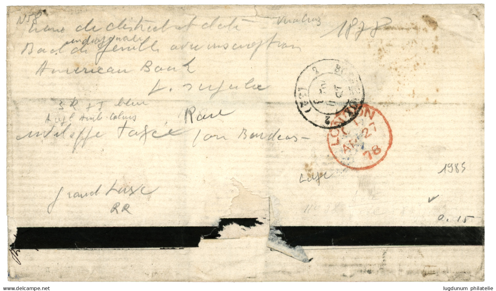 MEXICO : 1878 25c Canc. FRANCO VERA-CRUZ + T + 34 Tax Marking (rare) On Entire To FRANCE. Vf. - Mexico