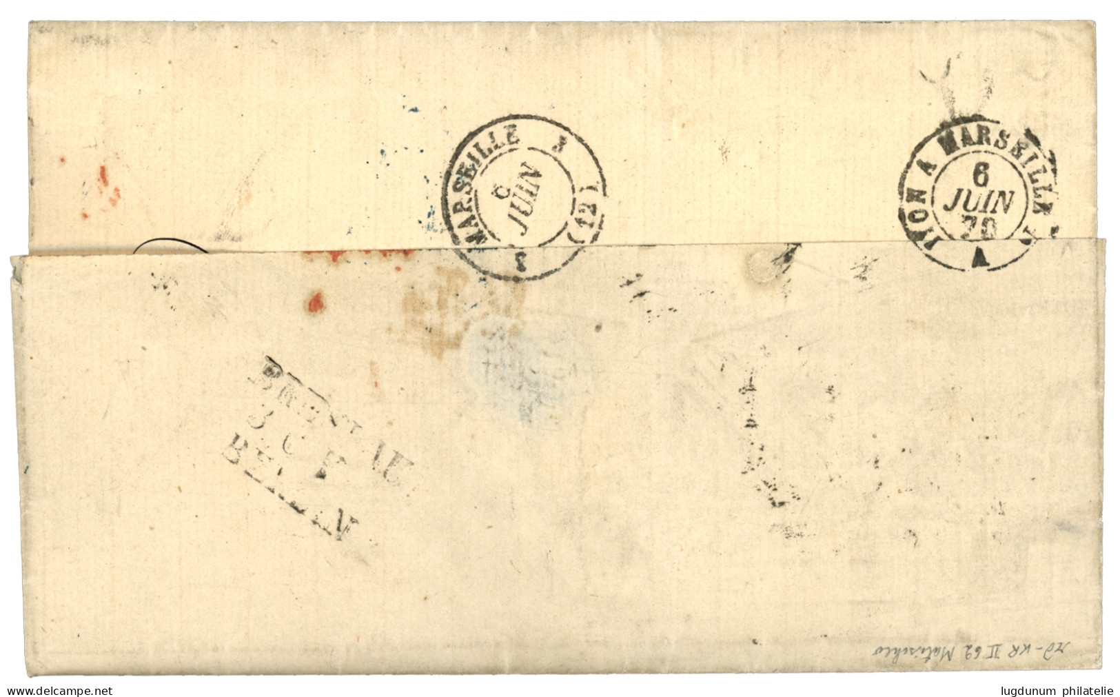 RUSSIA : 1870 3k (background V)+ 5k Grey + 10k (x2) On Cover From ODESSA To FRANCE. Vf. - Other & Unclassified