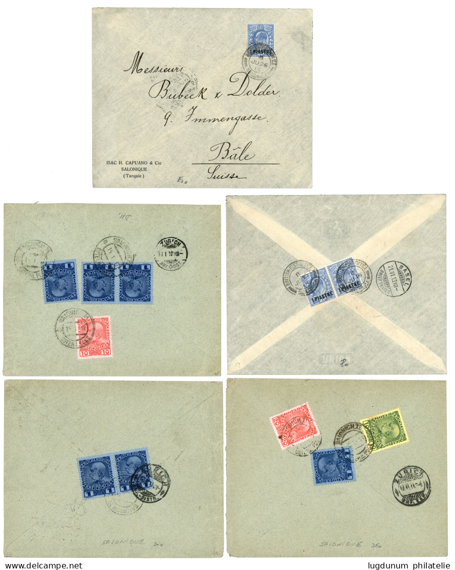 LEVANT : Lot 9 Covers From FRENCH, AUSTRIAN And BRITISH Post Offices. Vvf. - Otros & Sin Clasificación