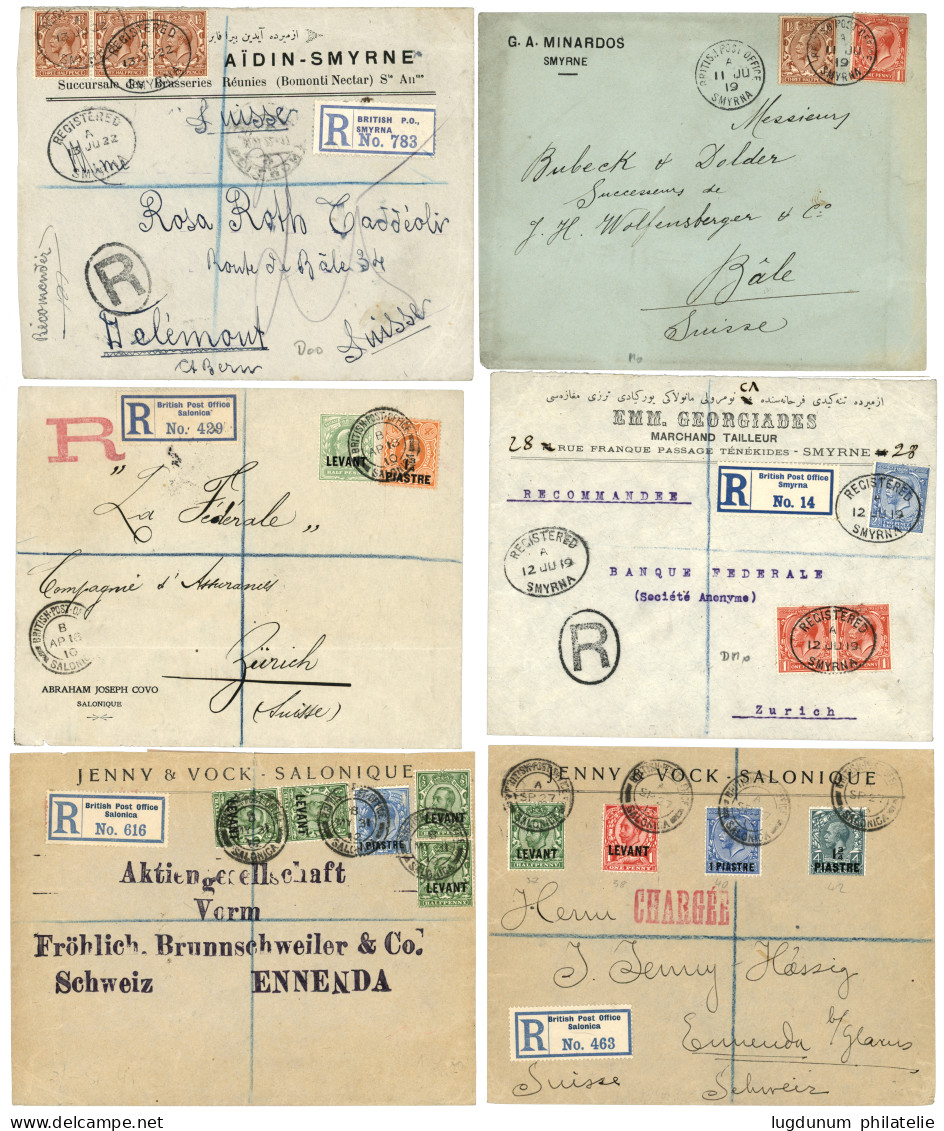 BRITISH LEVANT : Lot Of 10 Covers From CONSTANTINOPLE, SMYRNA, SALONICA, BEYROUT. Vvf. - Other & Unclassified