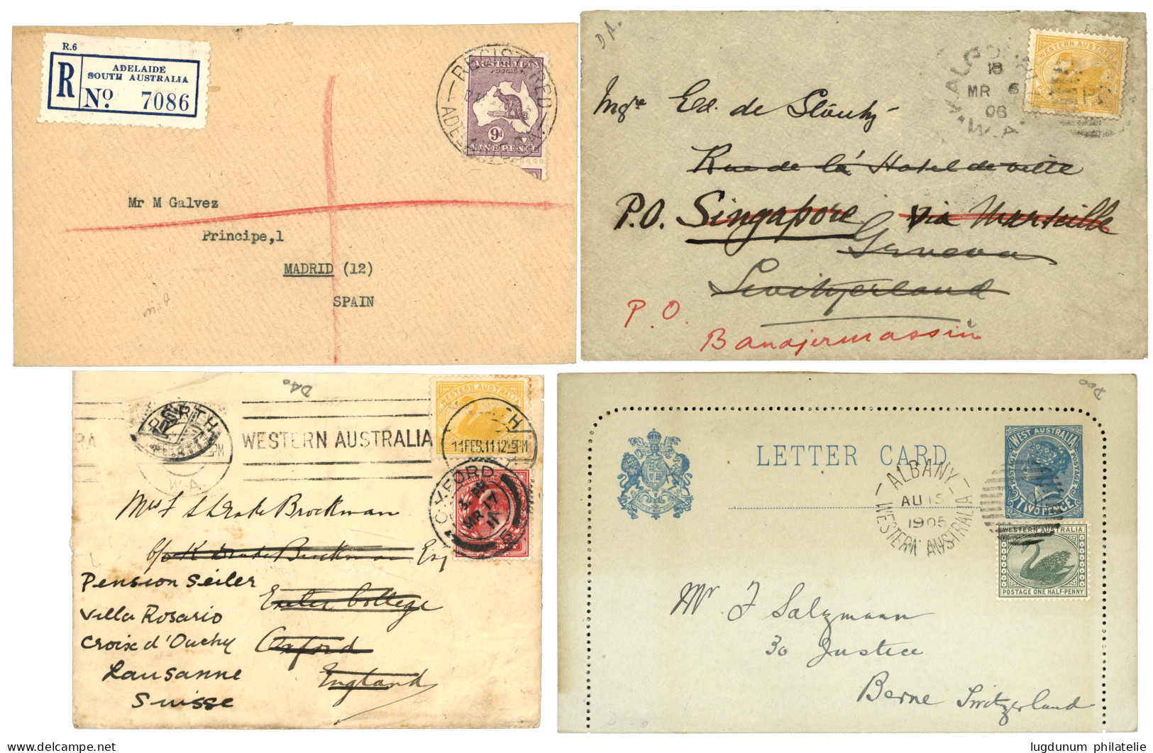 AUSTRALIA / WESTEREN AUSTRALIA : 1905/36 Lot 4 Covers. Vvf. - Other & Unclassified