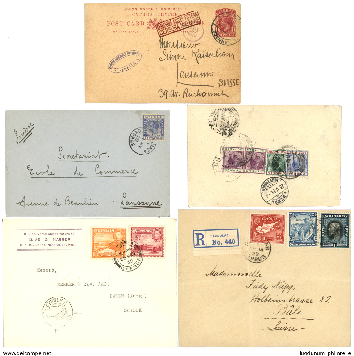 CYPRUS : Lot Of 13 Covers. Vvf. - Cipro (...-1960)