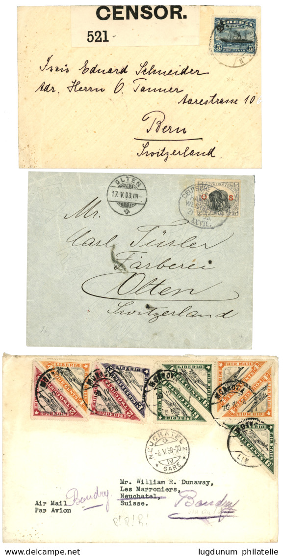 LIBERIA : Lot Of 3 Covers (MARITIME, CENSOR ...). Vf. - Other & Unclassified