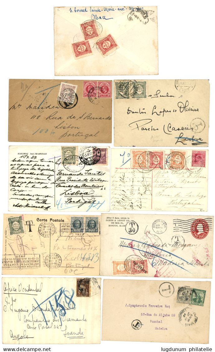 PORTUGAL : 1906/27 Lot 9 Covers From OVERSEAS With PORTUGUESE POSTAGES DUES. Vf. - Otros & Sin Clasificación