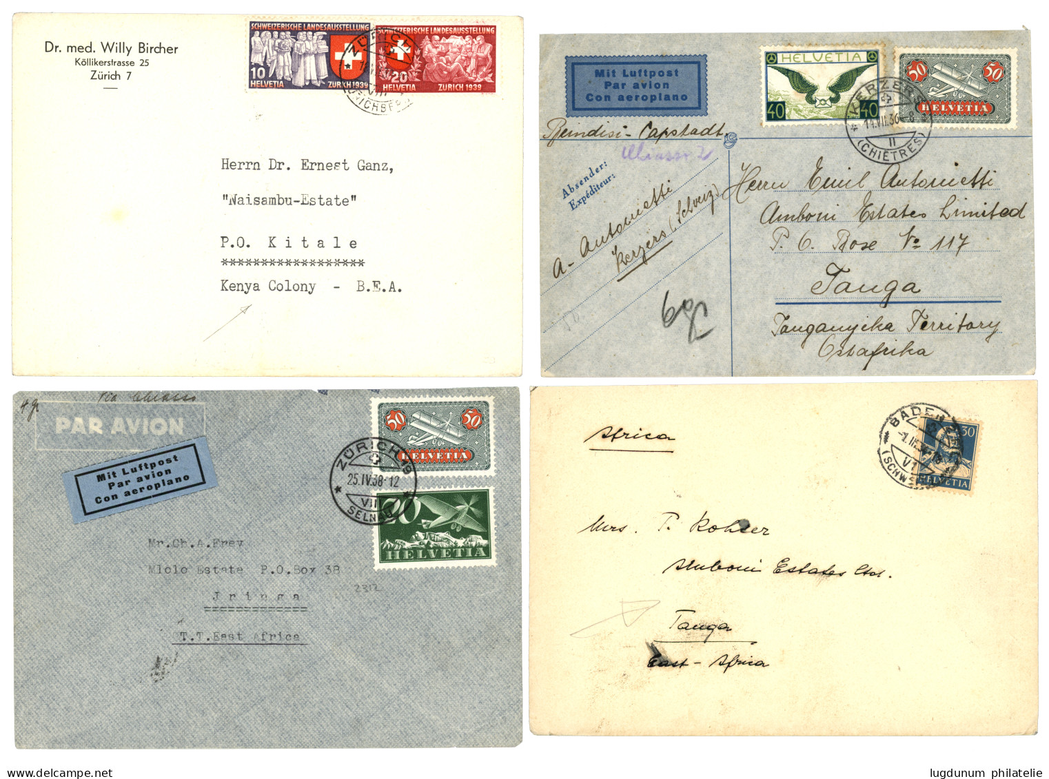 SWITZERLAND : 1918/38 Lot Of 17 Covers To Foreign Destinations. Vvf. - Autres & Non Classés