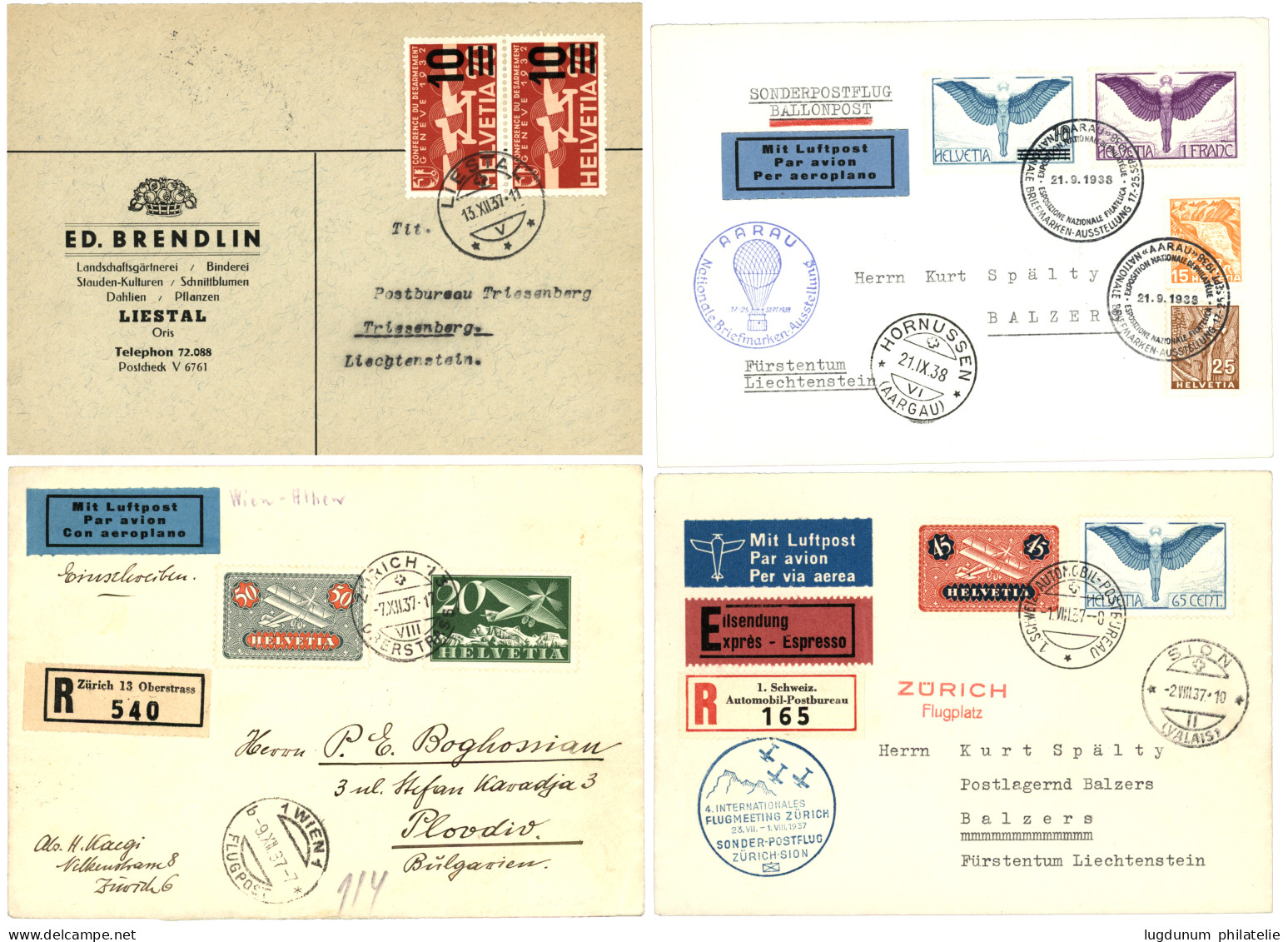 SWITZERLAND : 1918/38 Lot Of 17 Covers To Foreign Destinations. Vvf. - Otros & Sin Clasificación