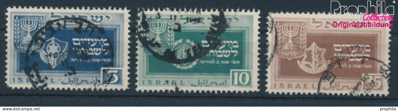 Israel 19-21 (kompl.Ausg.) Gestempelt 1949 Jüdische Festtage (10252023 - Gebruikt (zonder Tabs)