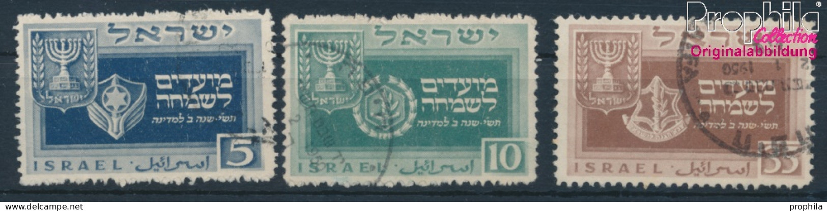 Israel 19-21 (kompl.Ausg.) Gestempelt 1949 Jüdische Festtage (10252027 - Gebraucht (ohne Tabs)