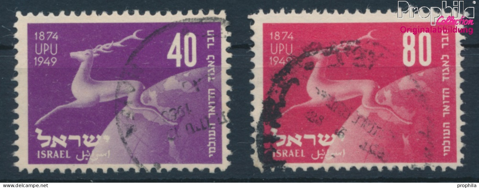 Israel 28-29 (kompl.Ausg.) Gestempelt 1950 75 Jahre UPU (10252017 - Used Stamps (without Tabs)