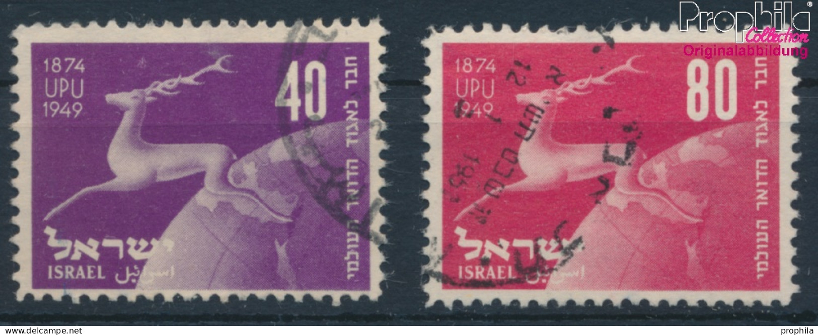 Israel 28-29 (kompl.Ausg.) Gestempelt 1950 75 Jahre UPU (10252018 - Oblitérés (sans Tabs)
