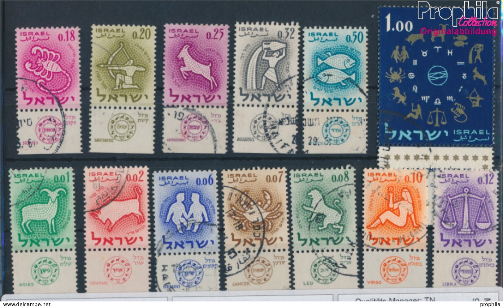 Israel 224-236 Mit Tab (kompl.Ausg.) Gestempelt 1961 Tierkreiszeichen (10251933 - Usati (con Tab)