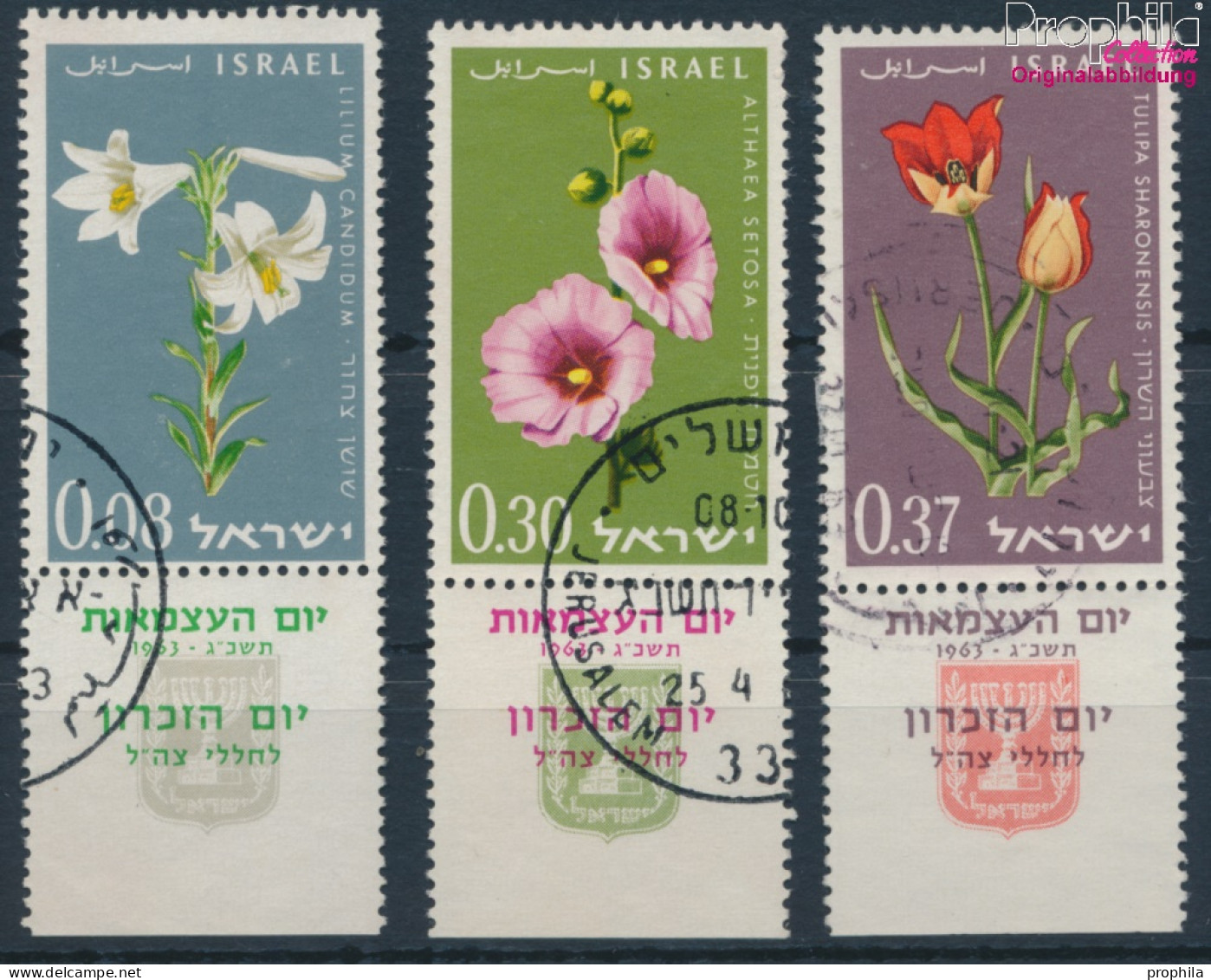 Israel 283-285 Mit Tab (kompl.Ausg.) Gestempelt 1963 Blumen (10251883 - Gebraucht (mit Tabs)