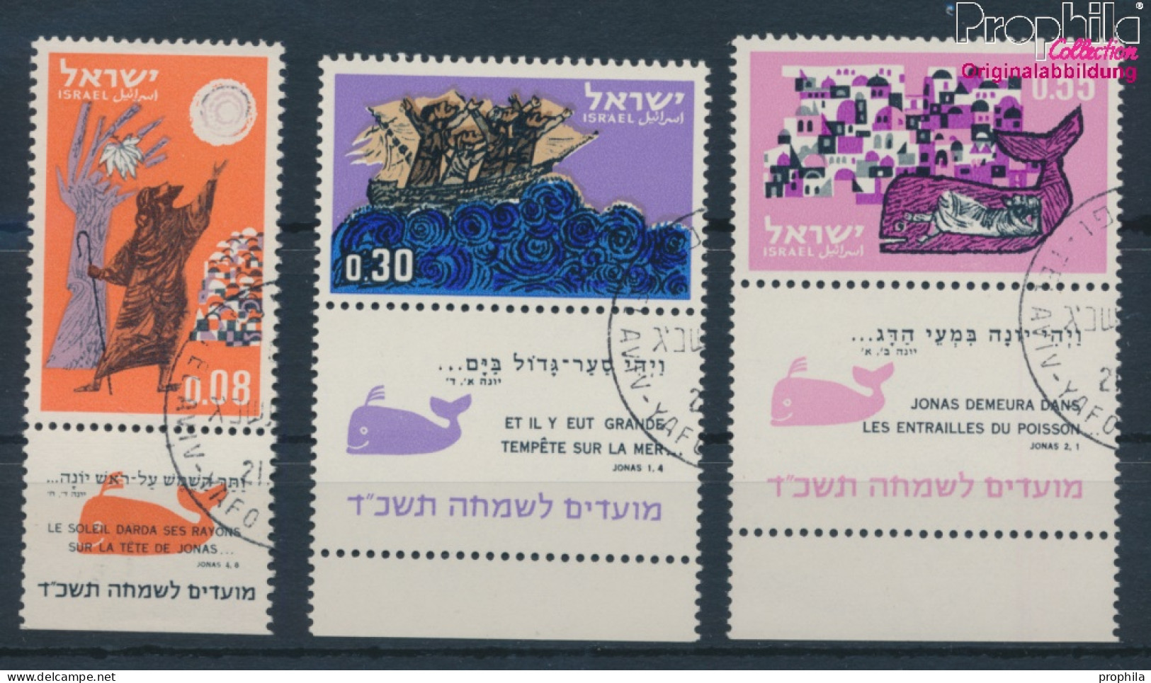 Israel 287-289 Mit Tab (kompl.Ausg.) Gestempelt 1963 Buch Jona (10251881 - Oblitérés (avec Tabs)