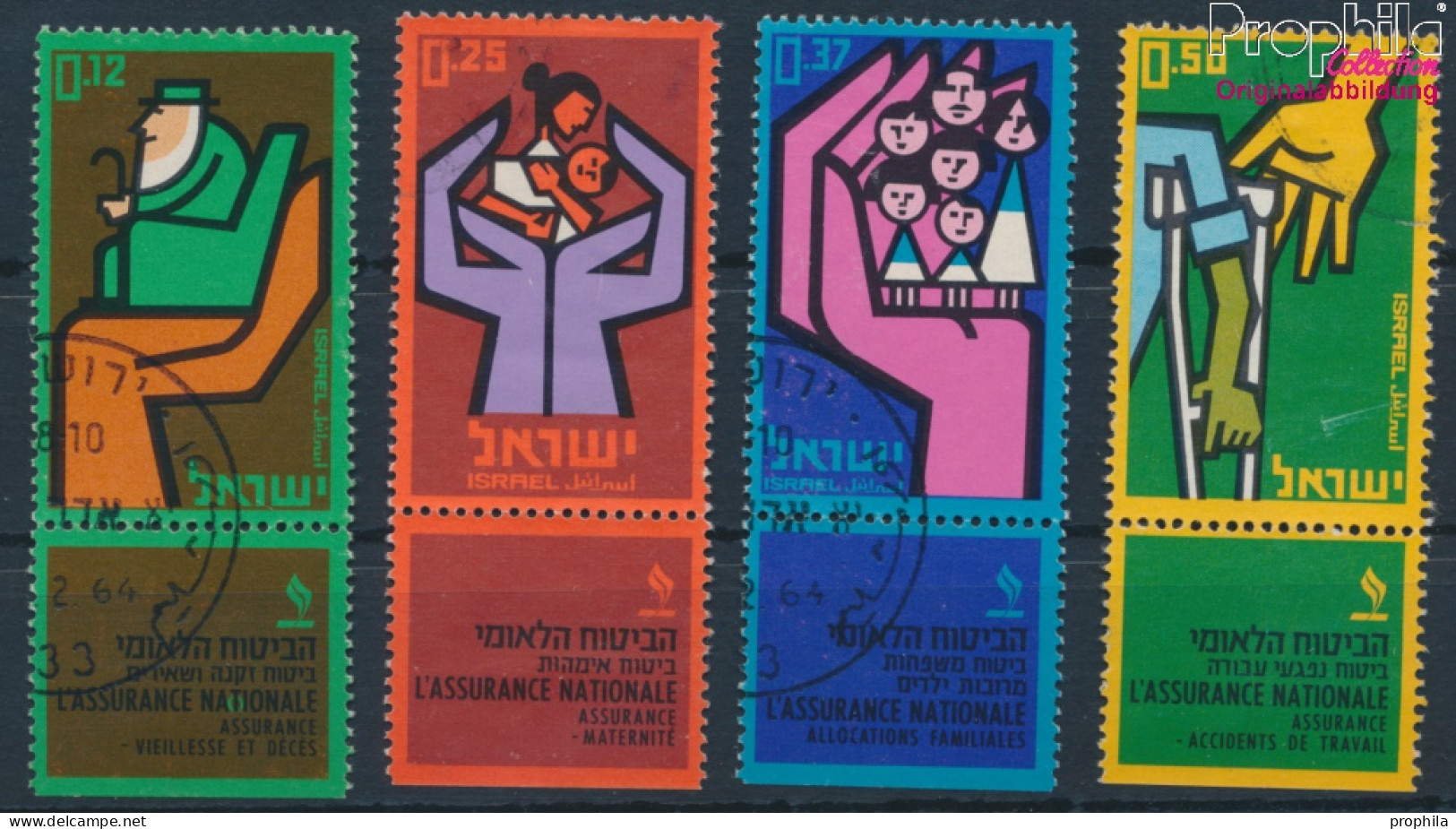 Israel 296-299 Mit Tab (kompl.Ausg.) Gestempelt 1963 Nationalversicherung (10251877 - Gebraucht (mit Tabs)