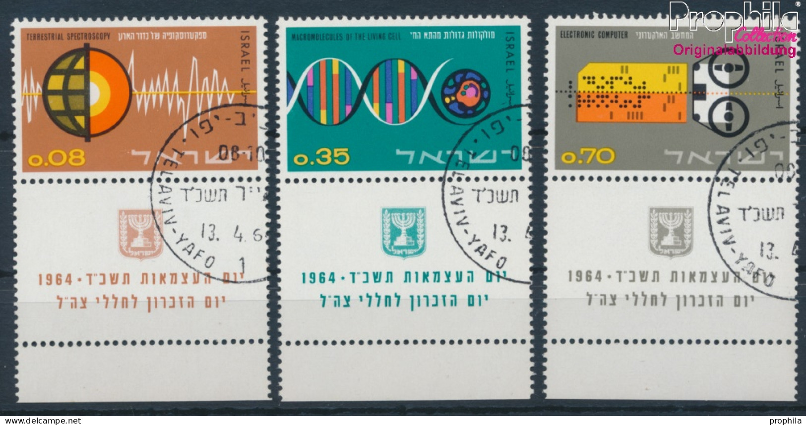 Israel 301-303 Mit Tab (kompl.Ausg.) Gestempelt 1964 16 Jahre Unabhängigkeit (10251872 - Gebruikt (met Tabs)