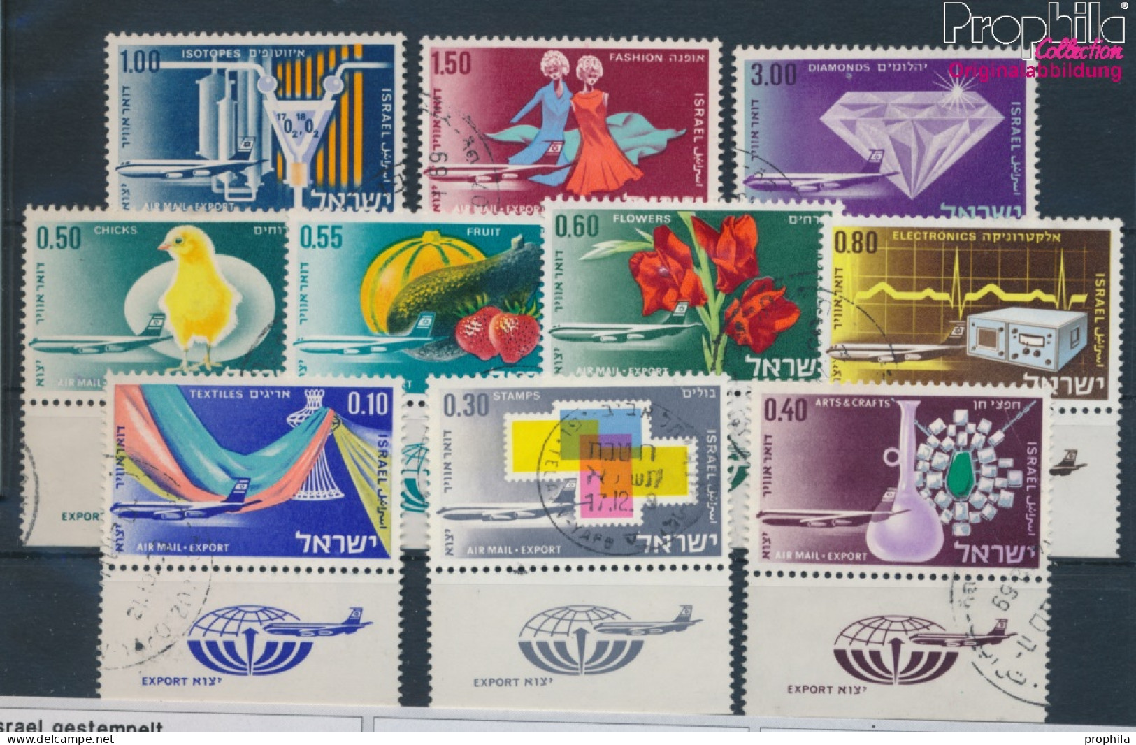 Israel 406-415 Mit Tab (kompl.Ausg.) Gestempelt 1968 Exportgüter (10251815 - Used Stamps (with Tabs)