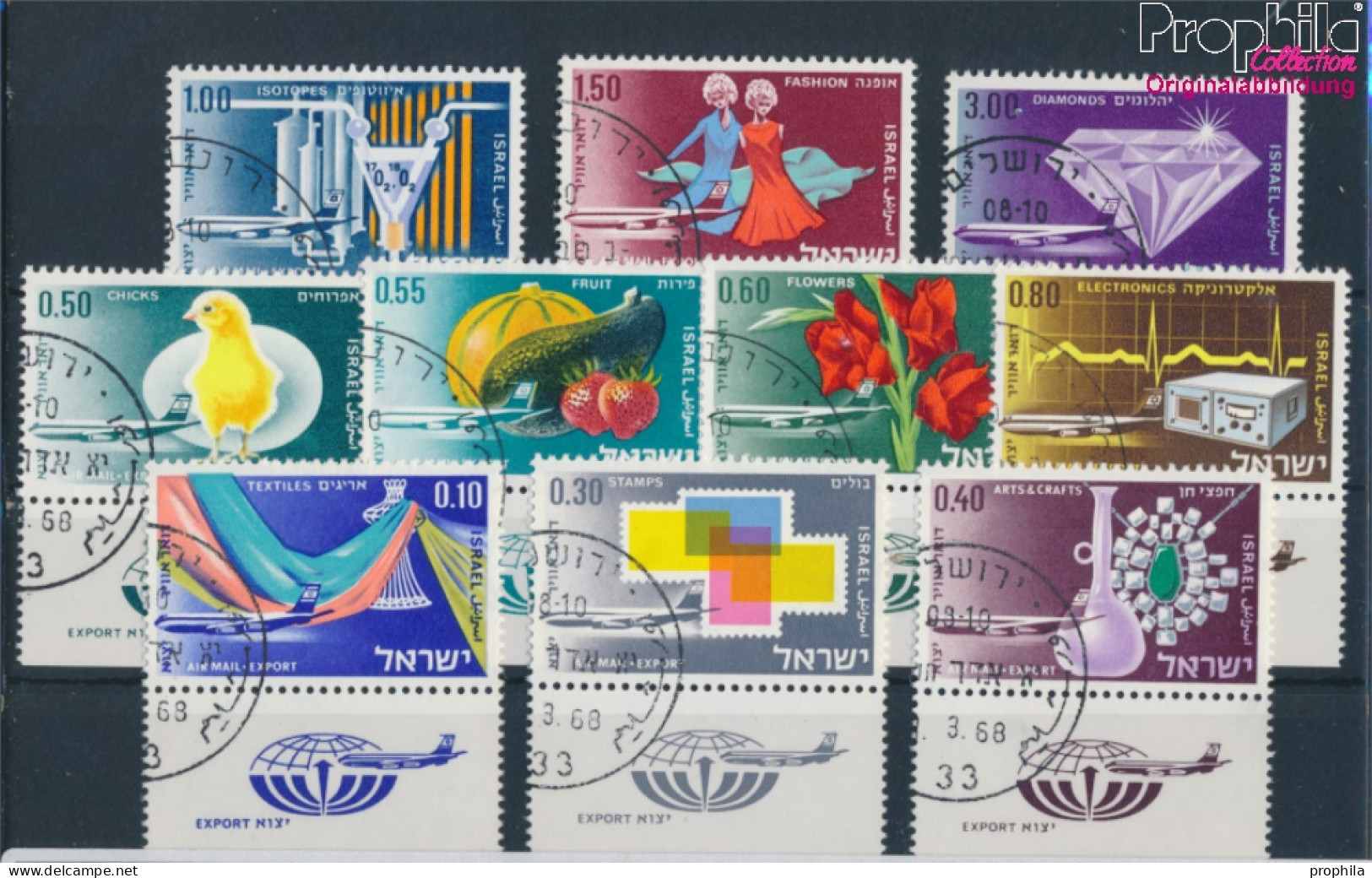 Israel 406-415 Mit Tab (kompl.Ausg.) Gestempelt 1968 Exportgüter (10251816 - Used Stamps (with Tabs)
