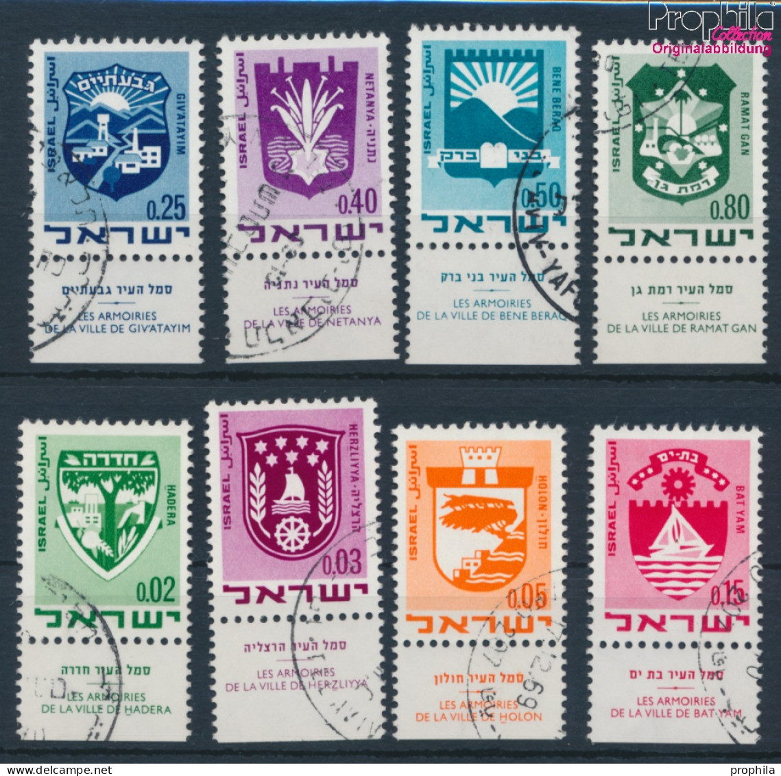 Israel 441-448 Mit Tab (kompl.Ausg.) Gestempelt 1969 Wappen (10251793 - Gebruikt (met Tabs)