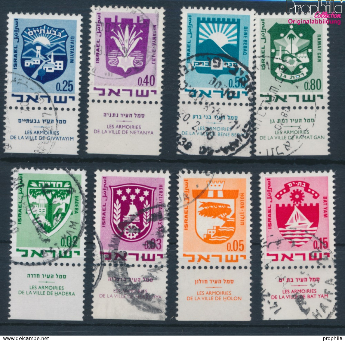 Israel 441-448 Mit Tab (kompl.Ausg.) Gestempelt 1969 Wappen (10251794 - Usados (con Tab)