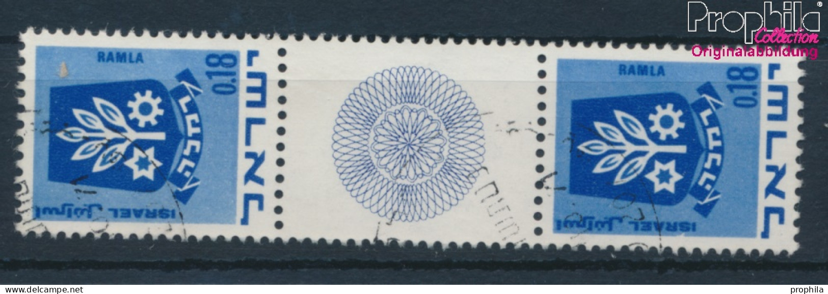 Israel 486/486 ZS Zwischenstegpaar (kompl.Ausg.) Gestempelt 1971 Wappen (10252321 - Usados (sin Tab)