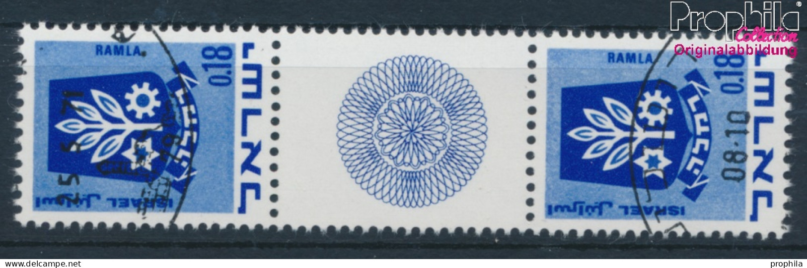 Israel 486/486 ZS Zwischenstegpaar (kompl.Ausg.) Gestempelt 1971 Wappen (10252324 - Used Stamps (without Tabs)