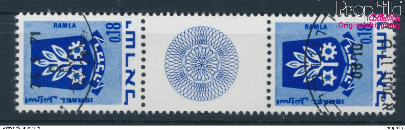 Israel 486/486 ZS Zwischenstegpaar (kompl.Ausg.) Gestempelt 1971 Wappen (10252325 - Gebruikt (zonder Tabs)