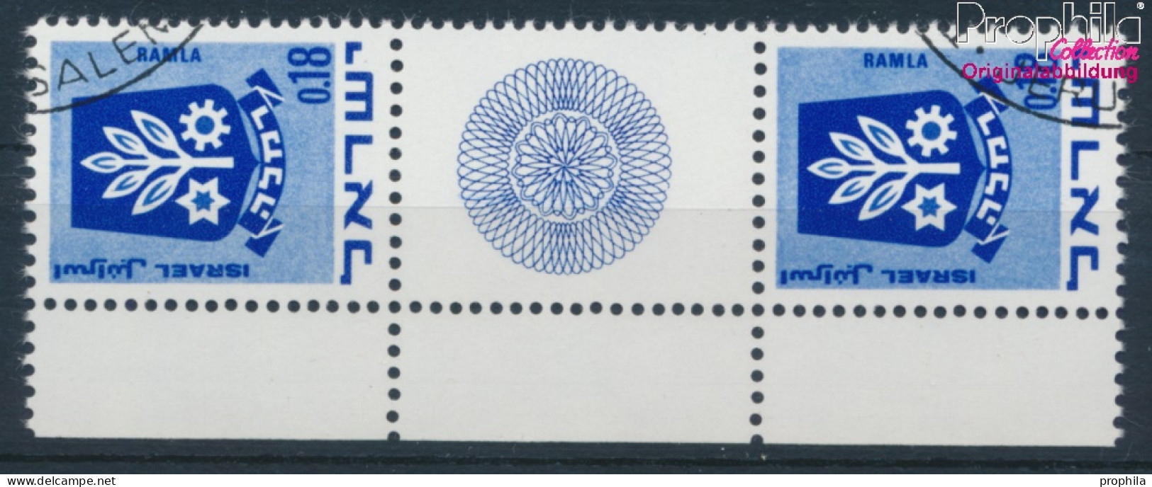 Israel 486/486 ZS Zwischenstegpaar (kompl.Ausg.) Gestempelt 1971 Wappen (10252326 - Used Stamps (without Tabs)