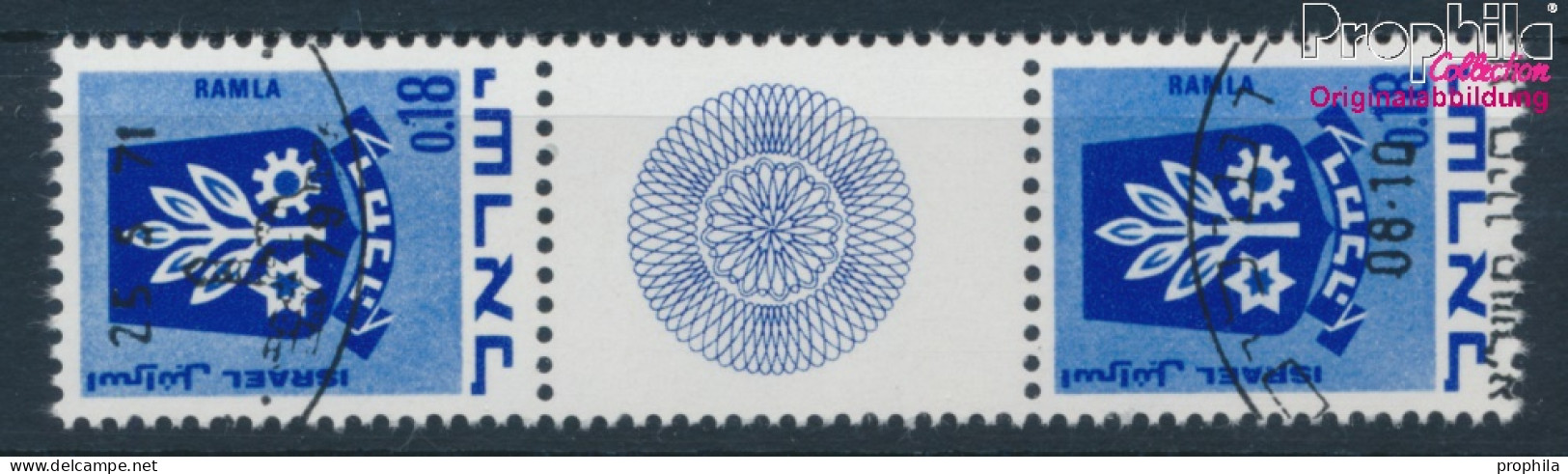 Israel 486/486 ZS Zwischenstegpaar (kompl.Ausg.) Gestempelt 1971 Wappen (10252327 - Usati (senza Tab)