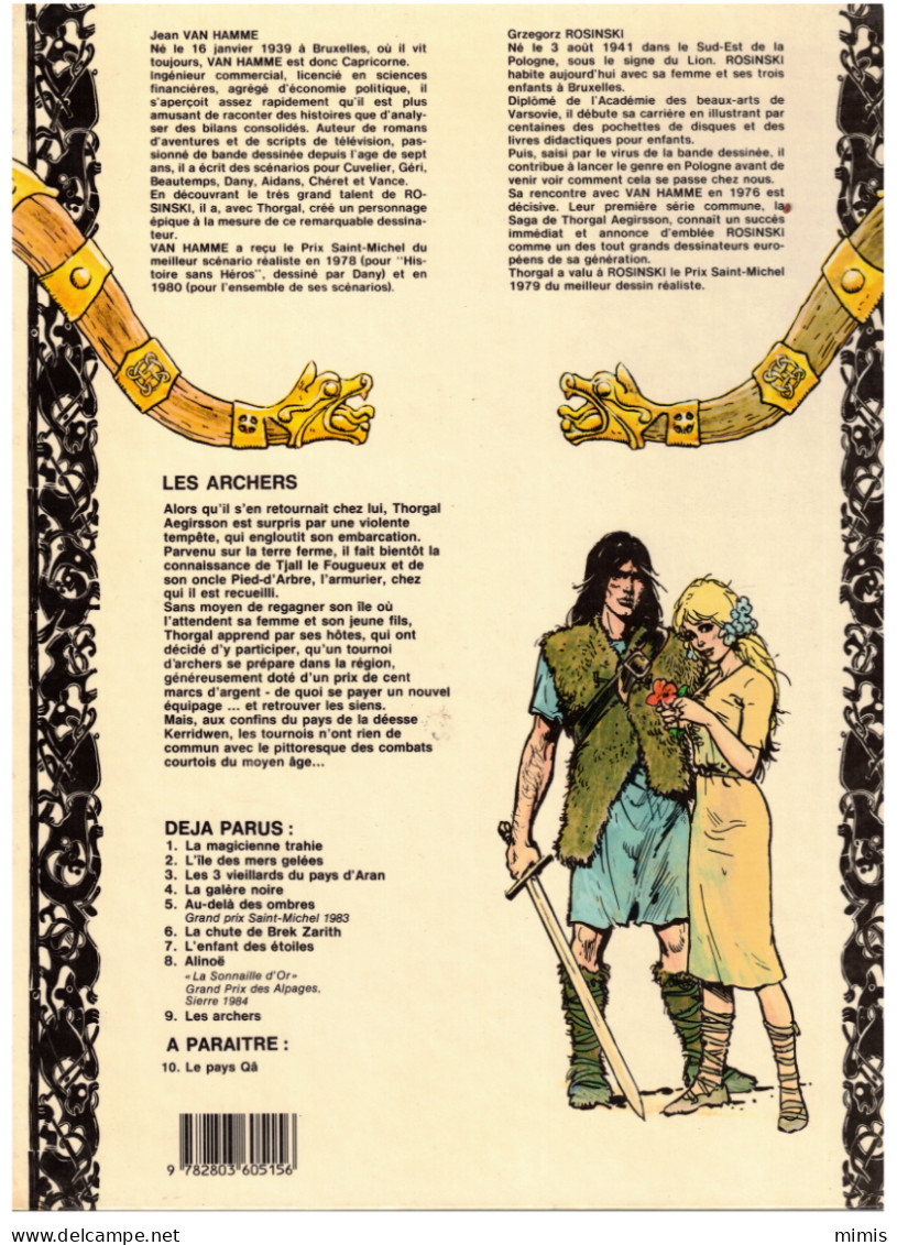 THORGAL  "Les Archers"  N° 9  E.O. 09/1985  + Affiche - Thorgal