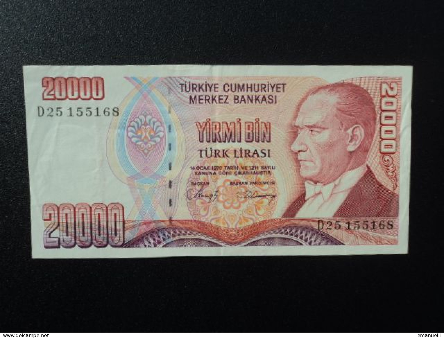 RÉPUBLIQUE DE TURQUIE * : 20 000 LIRA   L.1970 (1988)     P 201     TTB+ - Turquie