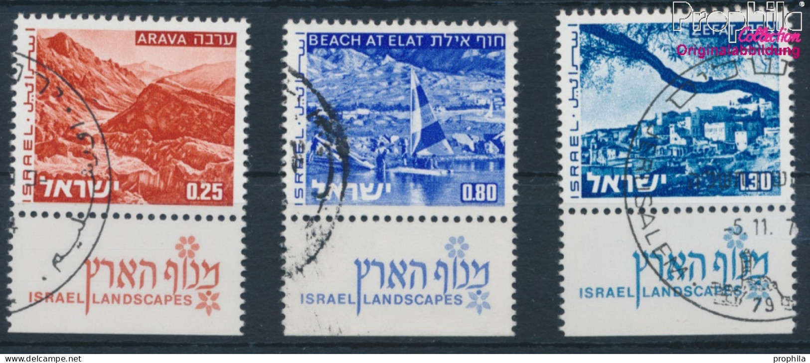 Israel 623x-625x Mit Tab (kompl.Ausg.) Gestempelt 1974 Landschaften (10252199 - Used Stamps (with Tabs)