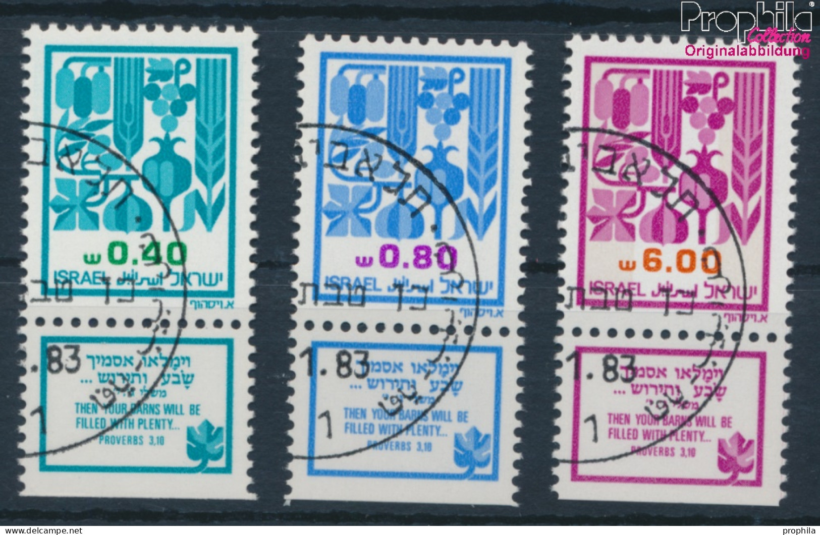 Israel 917-919 Mit Tab (kompl.Ausg.) Gestempelt 1983 Früchte Des Landes Kanaan (10252105 - Used Stamps (with Tabs)