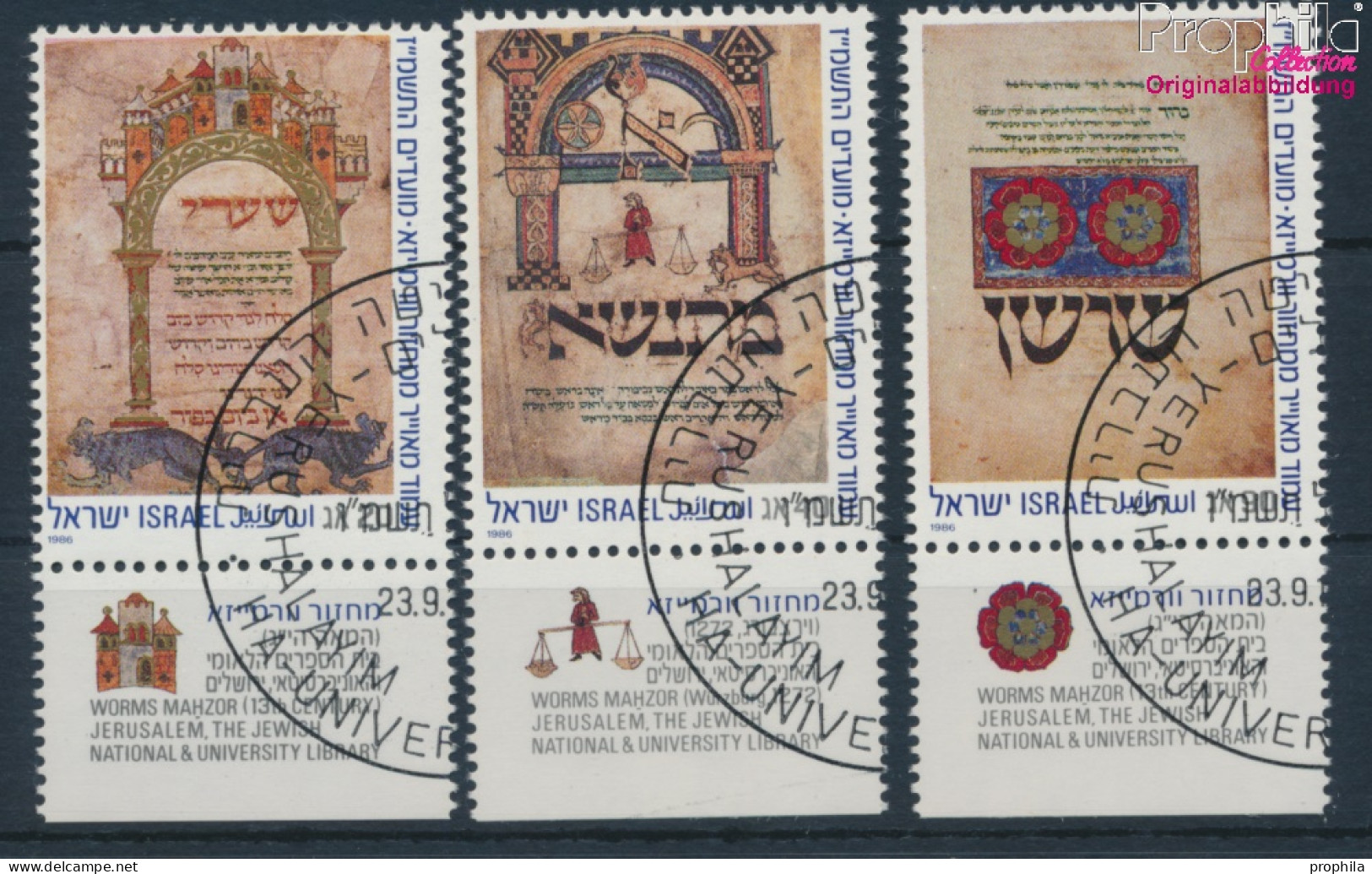 Israel 1043-1045 Mit Tab (kompl.Ausg.) Gestempelt 1986 Jüdische Festtage (10252060 - Gebruikt (met Tabs)