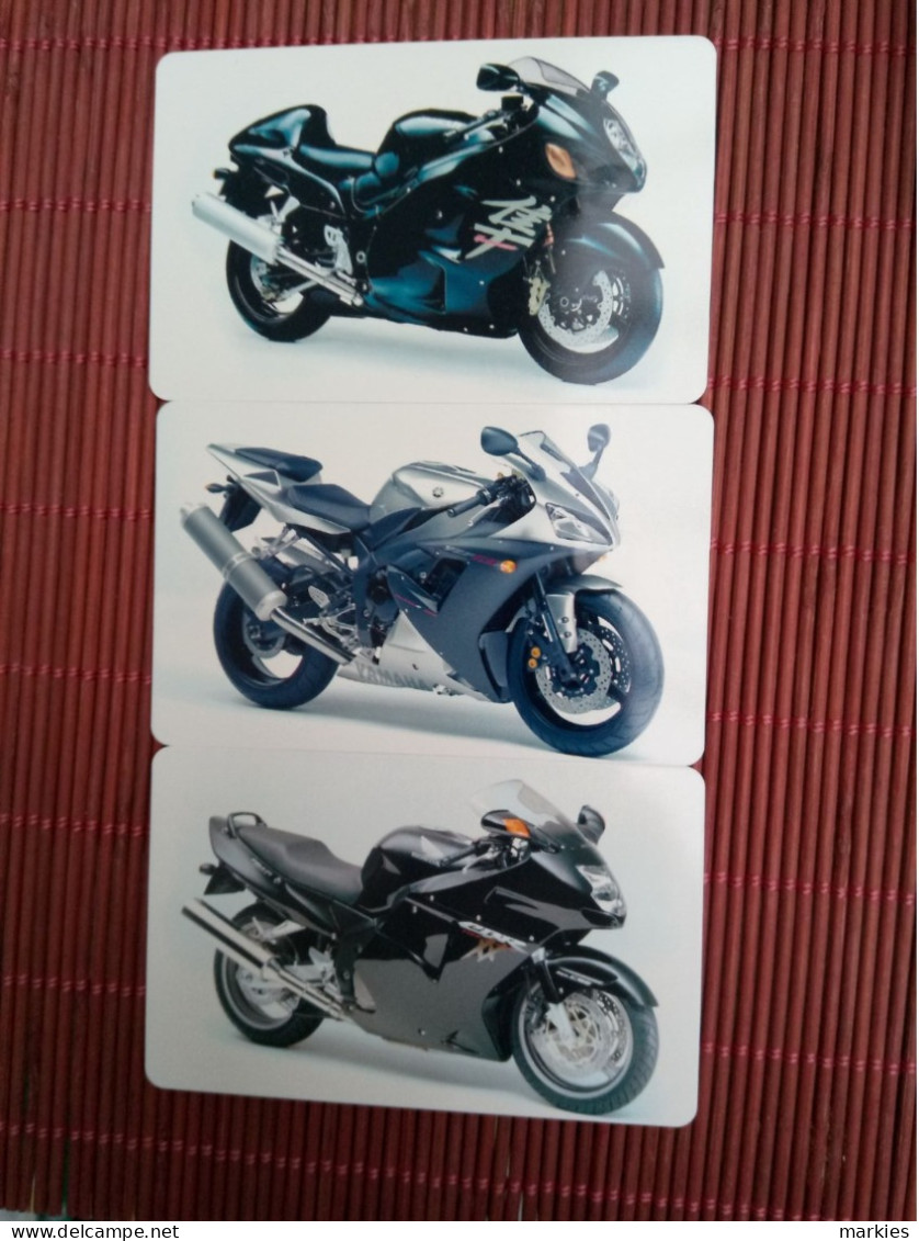 Motos 3 Phonecards Mint Only 10.000 Ex Made 2Photos  Rare - Motorräder