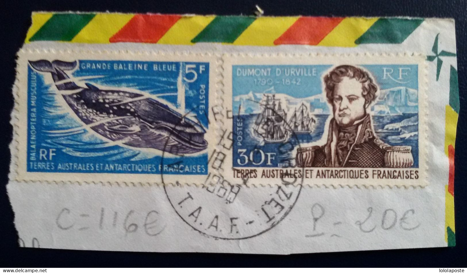 TAAF - Fragment De Lettre Oblitérée Du 18/04/1968 Avec N° 22 Et 25 - Used Stamps