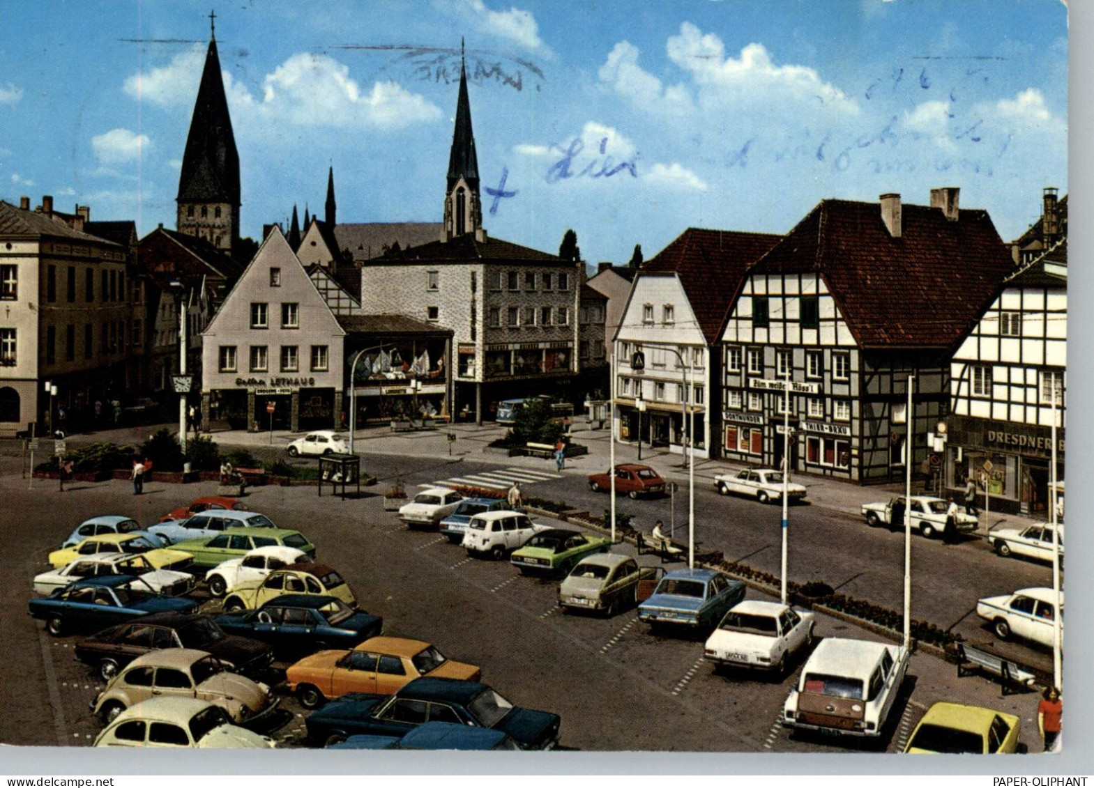 4618 KAMEN, Alter Markt Und Schiefer Turm, Oldtimer - Kamen