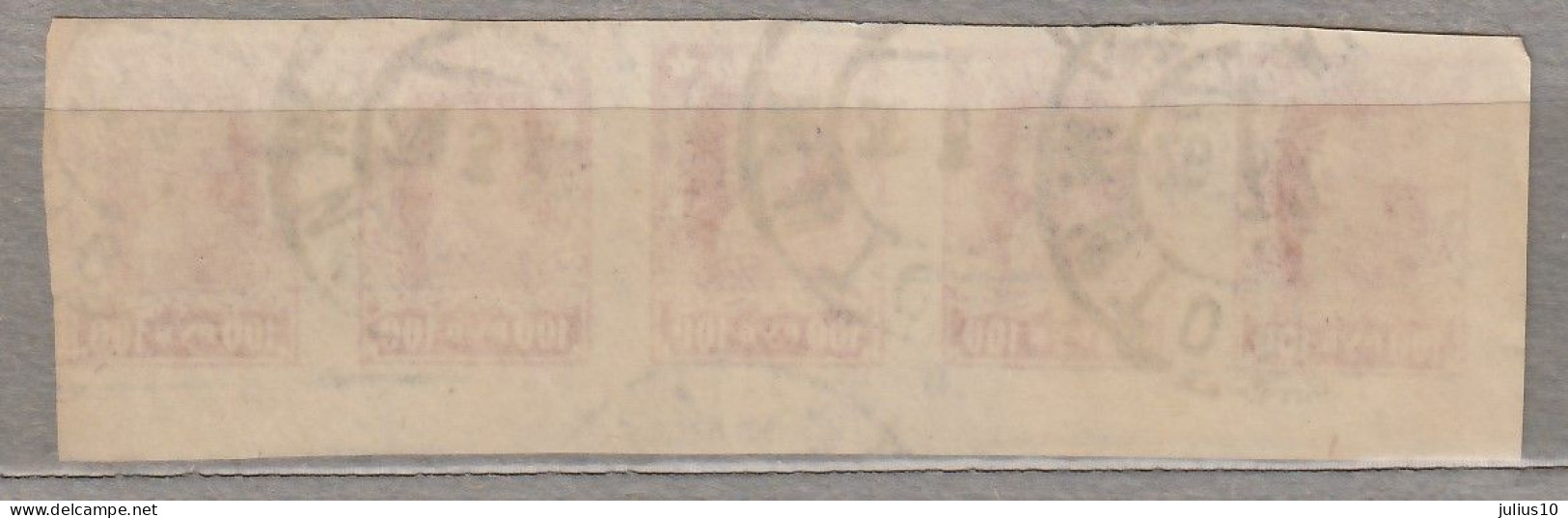 RUSSIA USSR 1922 Definitive 5xstrip Used(o) Mi 211b #Ru378 - Used Stamps
