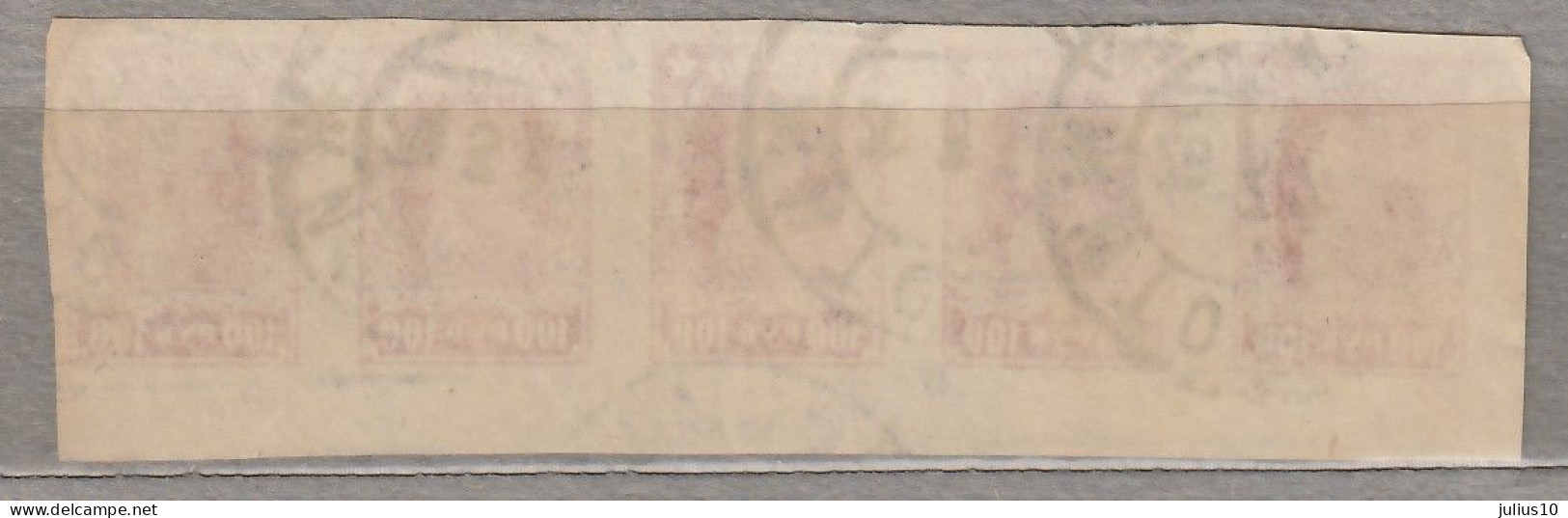 RUSSIA USSR 1922 Definitive 5xstrip Used(o) Mi 211b #Ru378 - Gebraucht