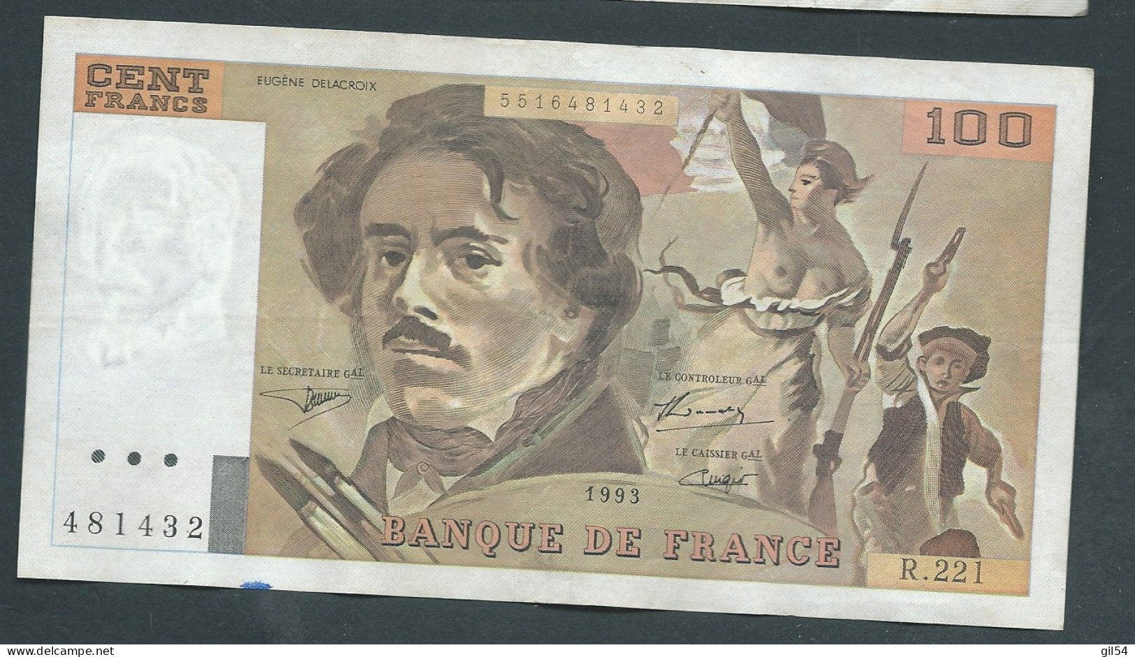 France, 100 Francs, Delacroix, 1993      481432 R.221  Laura12109 - 100 F 1978-1995 ''Delacroix''