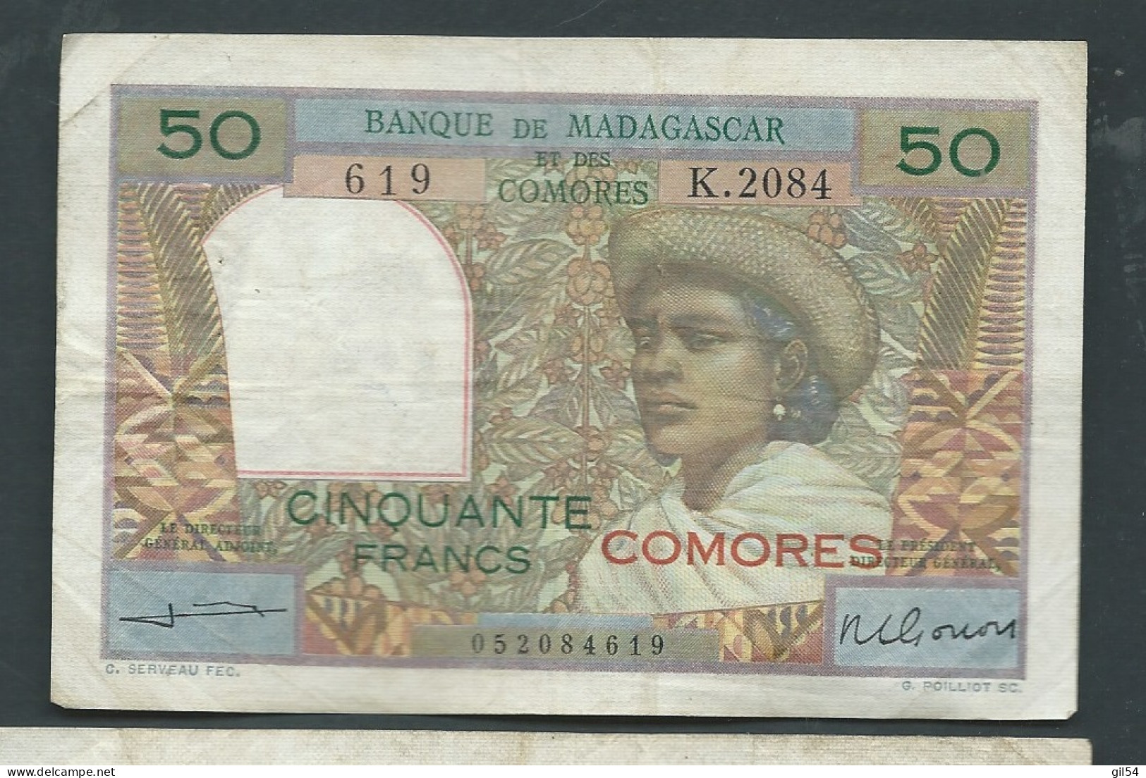 COMORES - Cinquante 50 Francs - BANQUE DE MADAGASCAR  - 619 K.2084  Laura12114 - Comoros