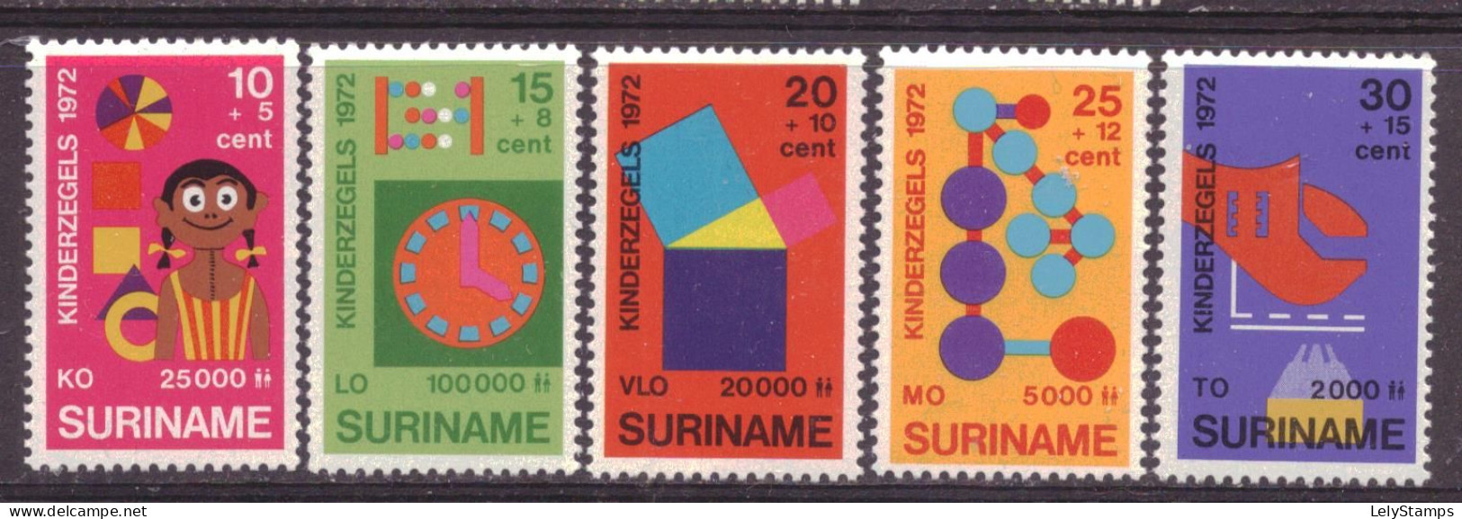 Suriname - Surinam 586 T/m 590 MNH ** Child Welfare (1972) - Suriname ... - 1975