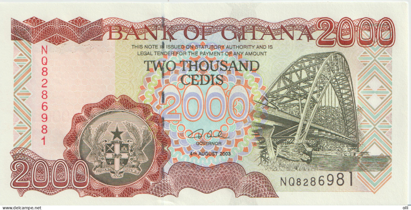 10Pcs. Ghana   2000 CEDIS 2003 UNC - Ghana