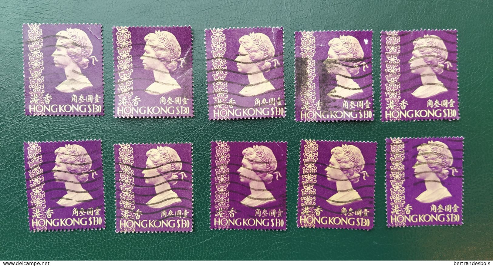 HONG-KONG 1973 - Elizabeth II, 10 X 1 Dollar 30 Cents, Used - Usati