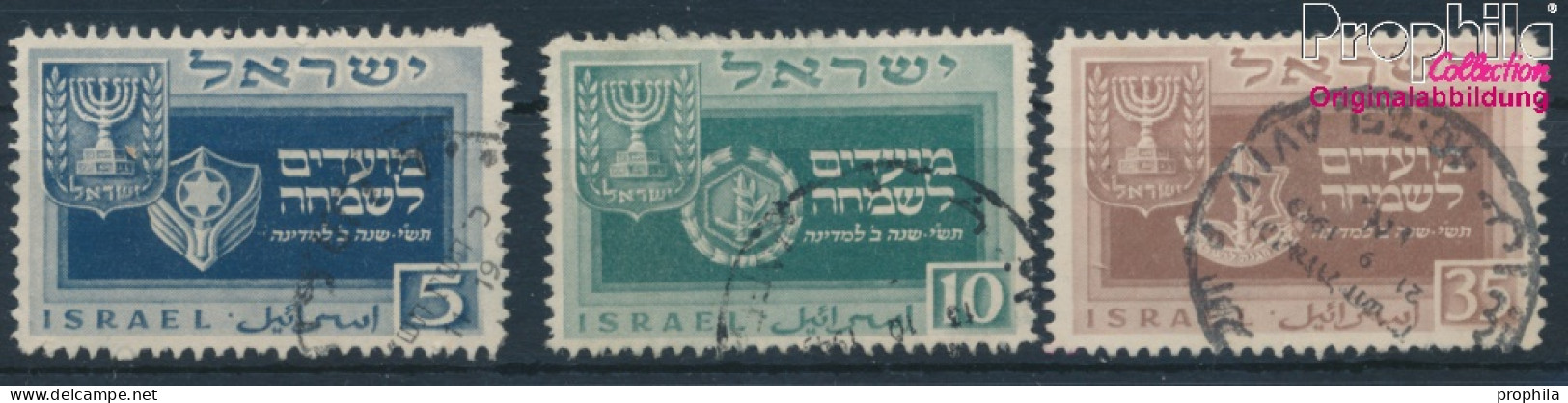 Israel 19-21 (kompl.Ausg.) Gestempelt 1949 Jüdische Festtage (10252029 - Usati (senza Tab)
