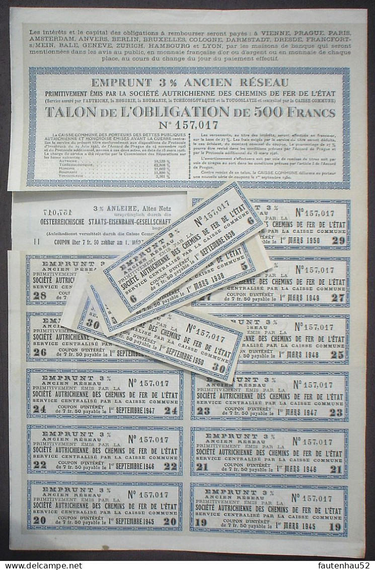 3 X Austria Bonds 1855 - 1931, Unentwertet + Kupons - Banque & Assurance