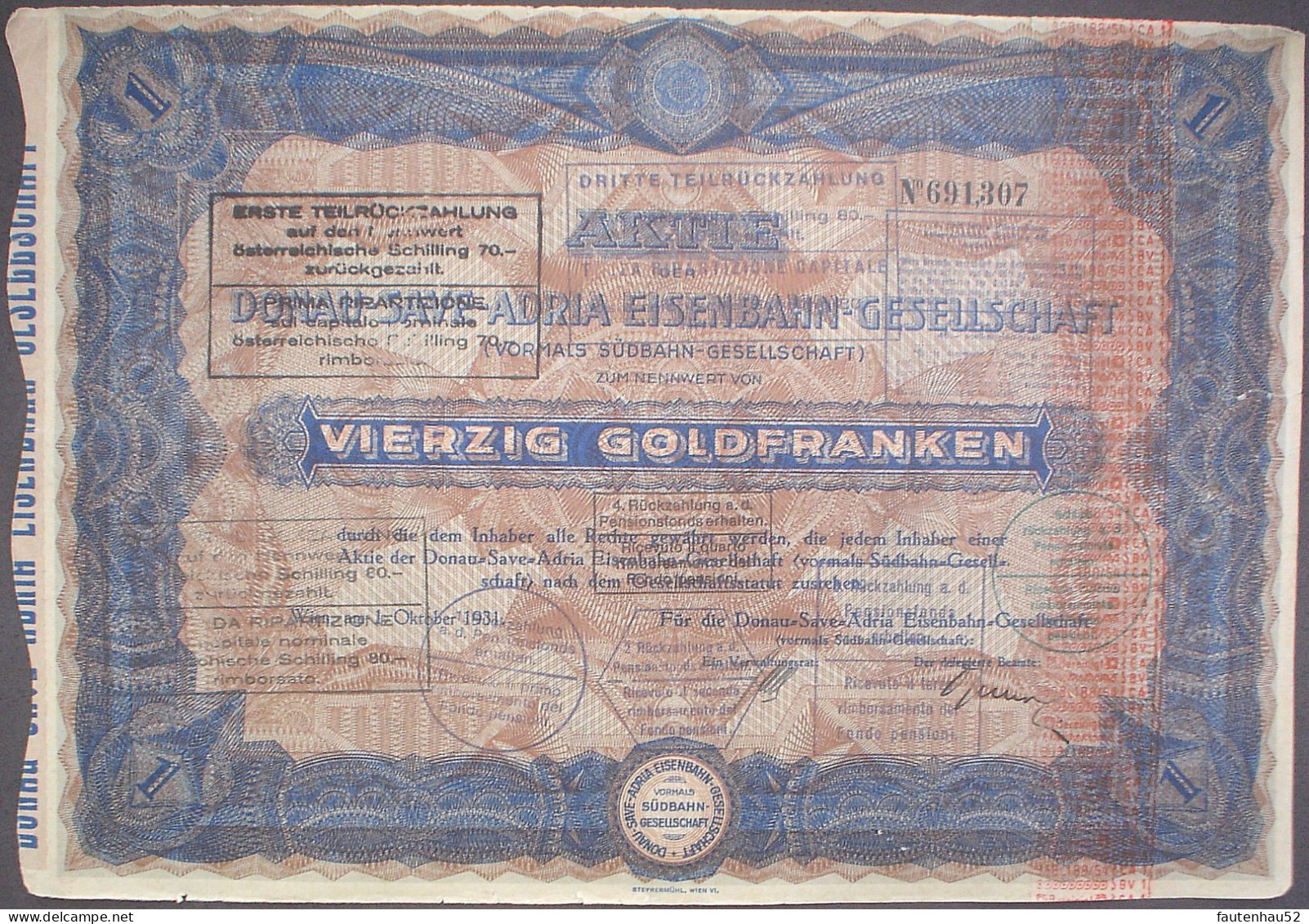 3 X Austria Bonds 1855 - 1931, Unentwertet + Kupons - Banque & Assurance